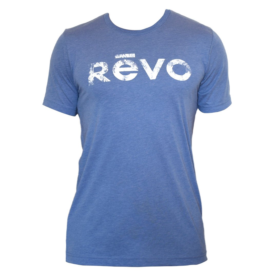 Camiseta de logotipo azul revocador